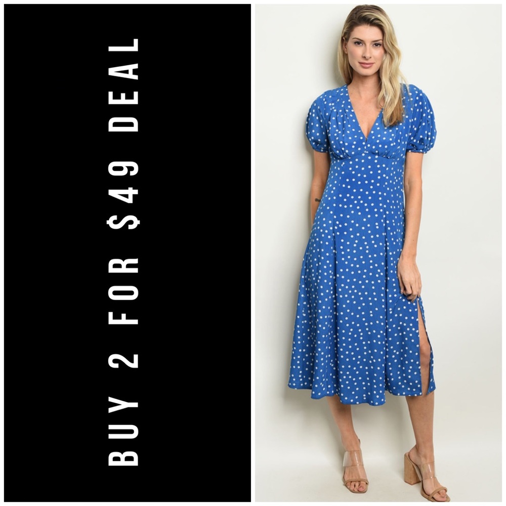 ☀️LAST3️⃣//BLUE POLKA DOT DRESS